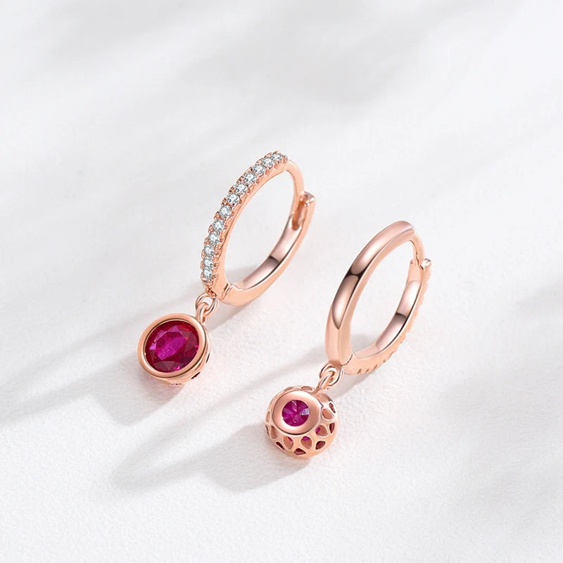 Ailmay Fashion 925 Sterling Silver Sparkling Circle Multicolour Crystal Hoop Earrings For Women Girls Party Accessories Jewelry