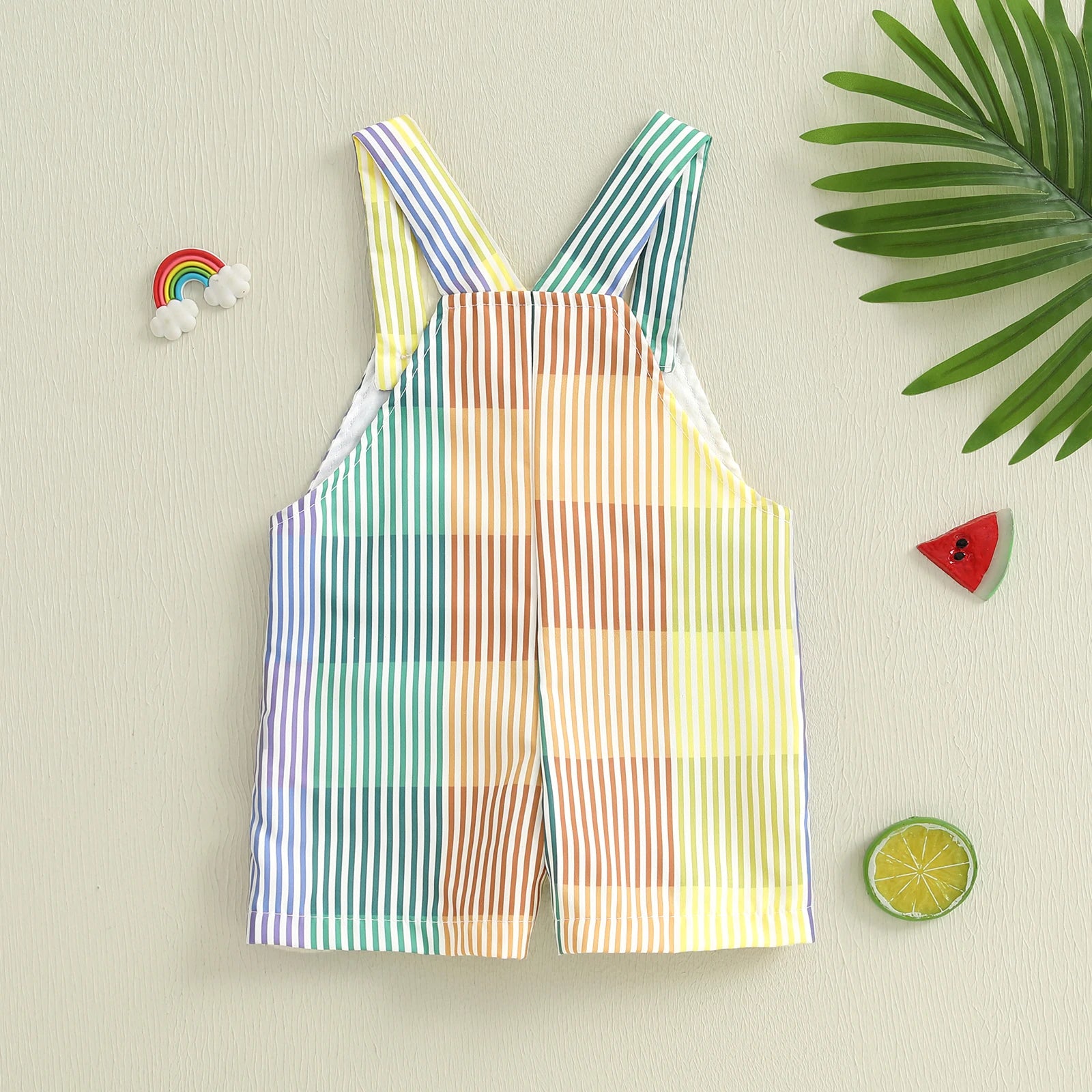 Pudcoco Toddler Baby Girls Overalls Loose Fit Striped Contrast Color Infant Jumpsuit for All Reasons 6M-4T
