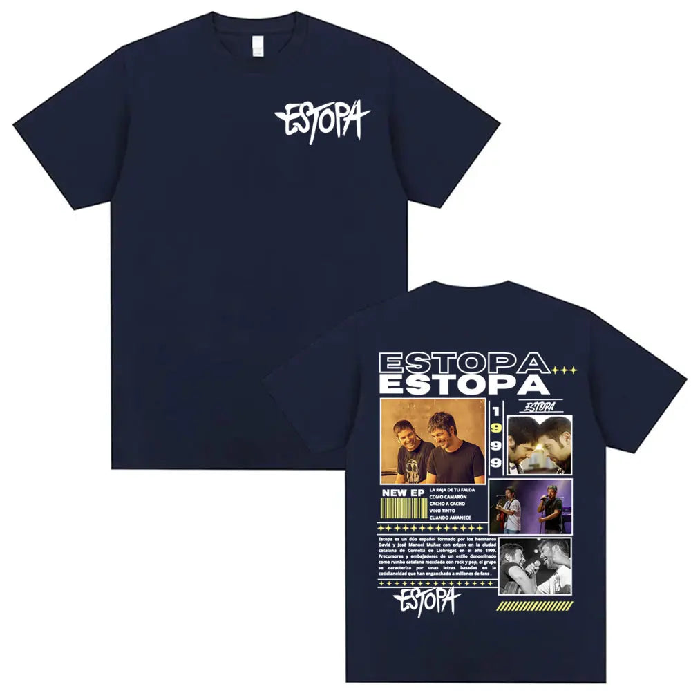 Rapper Estopa 1999 Tour Concert Cover T-shirt Men Women Casual O-Neck High Quality T Shirts Hip Hop Oversized T Shirt Streetwear