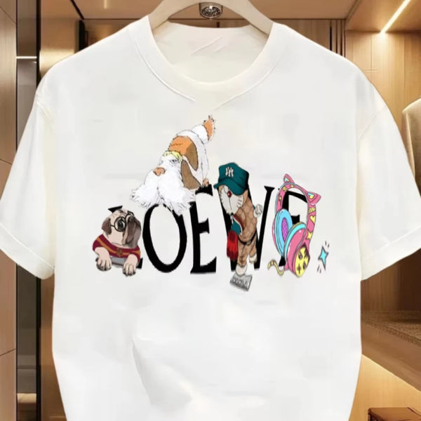 2025 New Trend Heavy Cotton New Short-sleeved T-shirt Young Men's and Women's Ins Trendy Brand Street Loose Top