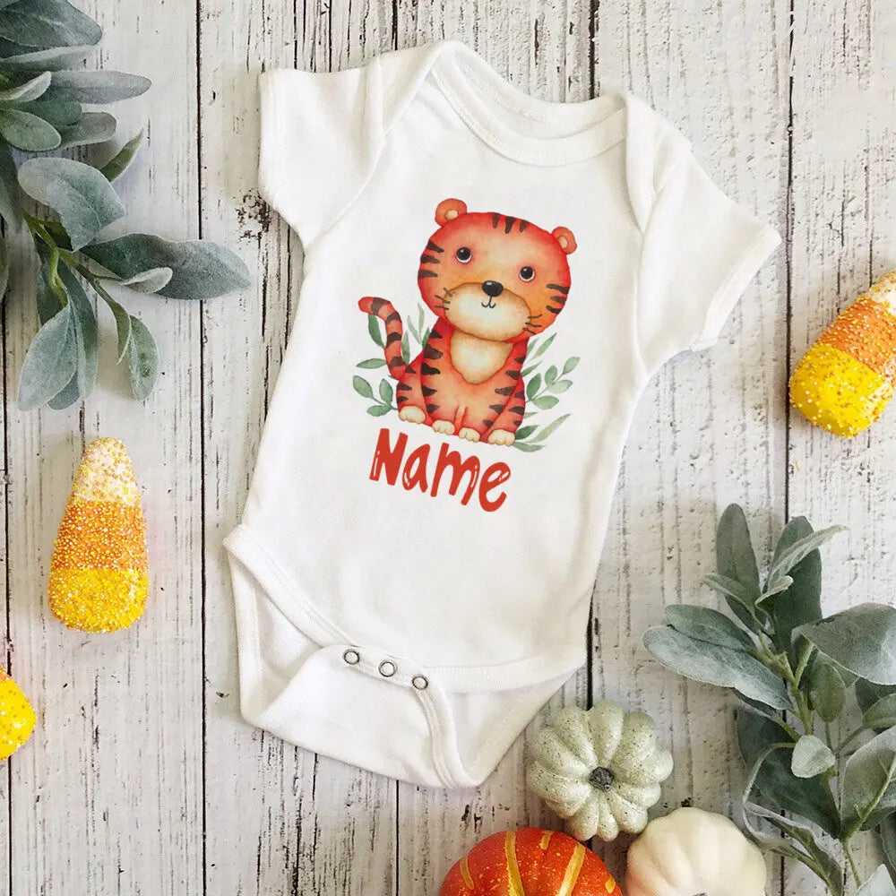 Personalized Monkey with Name Baby Jumpsuit Baby Sustom Name Romper for Infant Shower Gift for Girls Boys Outfit Newbron Clothes