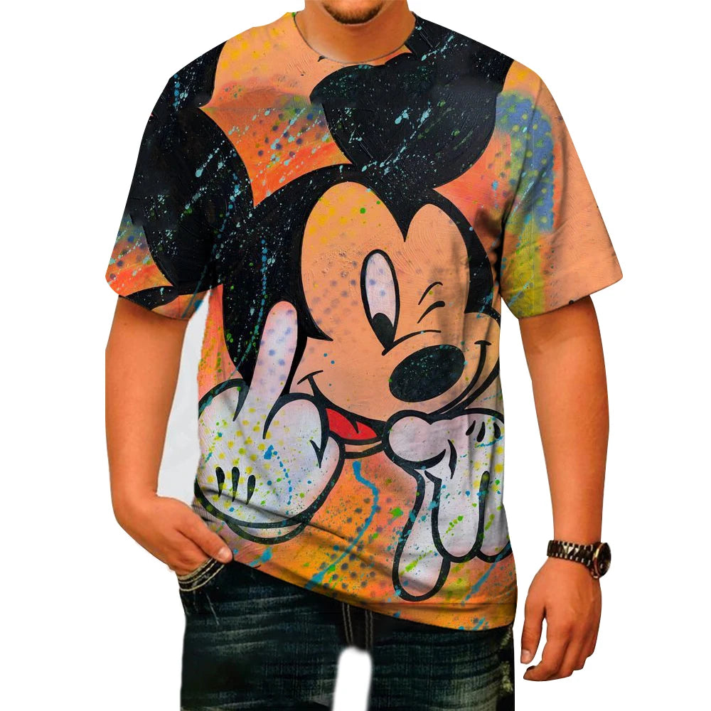 2024 Disney T-Shirts Mickey Minnie Mouse Cartoon Anime 3D Print Streetwear Men Kids Fashion Oversized T Shirt Kids Tees Tops