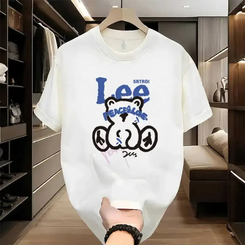 2024 New Hot Fashion 100% Cotton Niche Design American Women, Men and Children Short-sleeved T-shirt Loose Printing Luxury Brand
