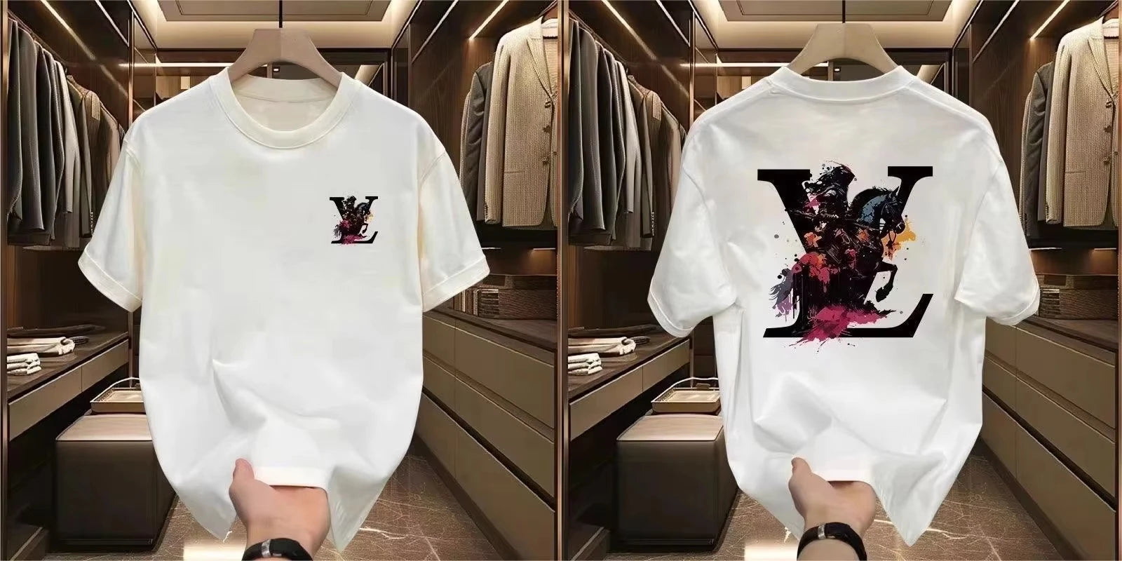 Mens Womens T-shirt Front Back Print Graphic High Quality Cotton Ventilate All-match Summer Creativity Tee Shirt T-shirt Tops