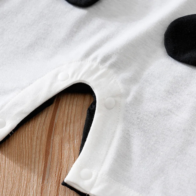 Baby Cute Jumpsuit Cartoon Penguin Pattern Summer Ha Yi Newborn Hoodie Casual Short Sleeve Outerwear