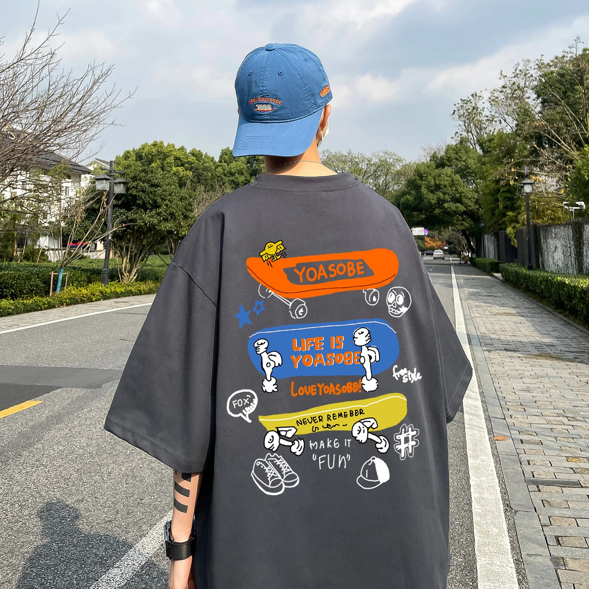 2025 New Men's T-Shirt Summer Pleasant Printed Short Sleeve O-neck Cotton High Quality Casual Tops Oversized Male Clothes