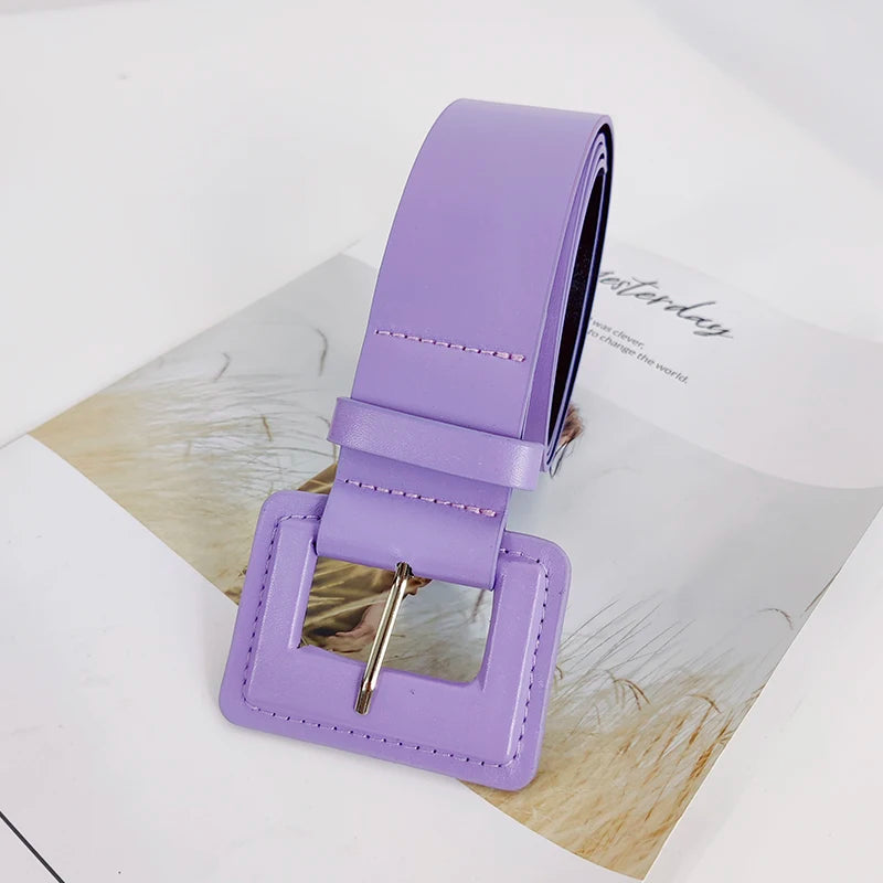 Purple Belts For Women Wide Red Corset Belt Female Jeans Waistband Big Dress Cummerbunds Coat Leather Strap