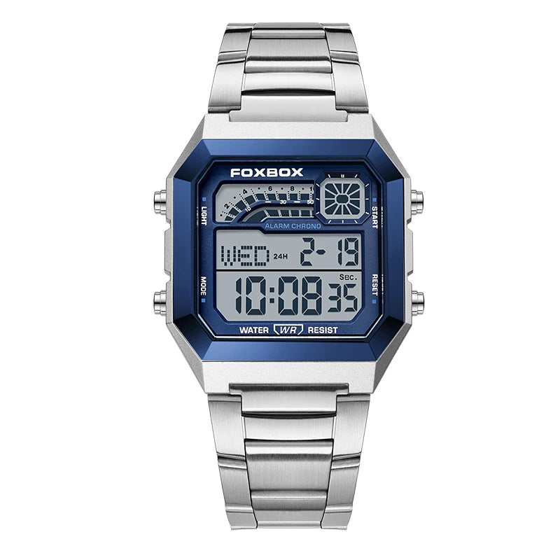 FOXBOX Original Brand Luxury Men Watch Fashion Business Square Digital Watch For Men Sports Waterproof Men's Quartz Wristwatches