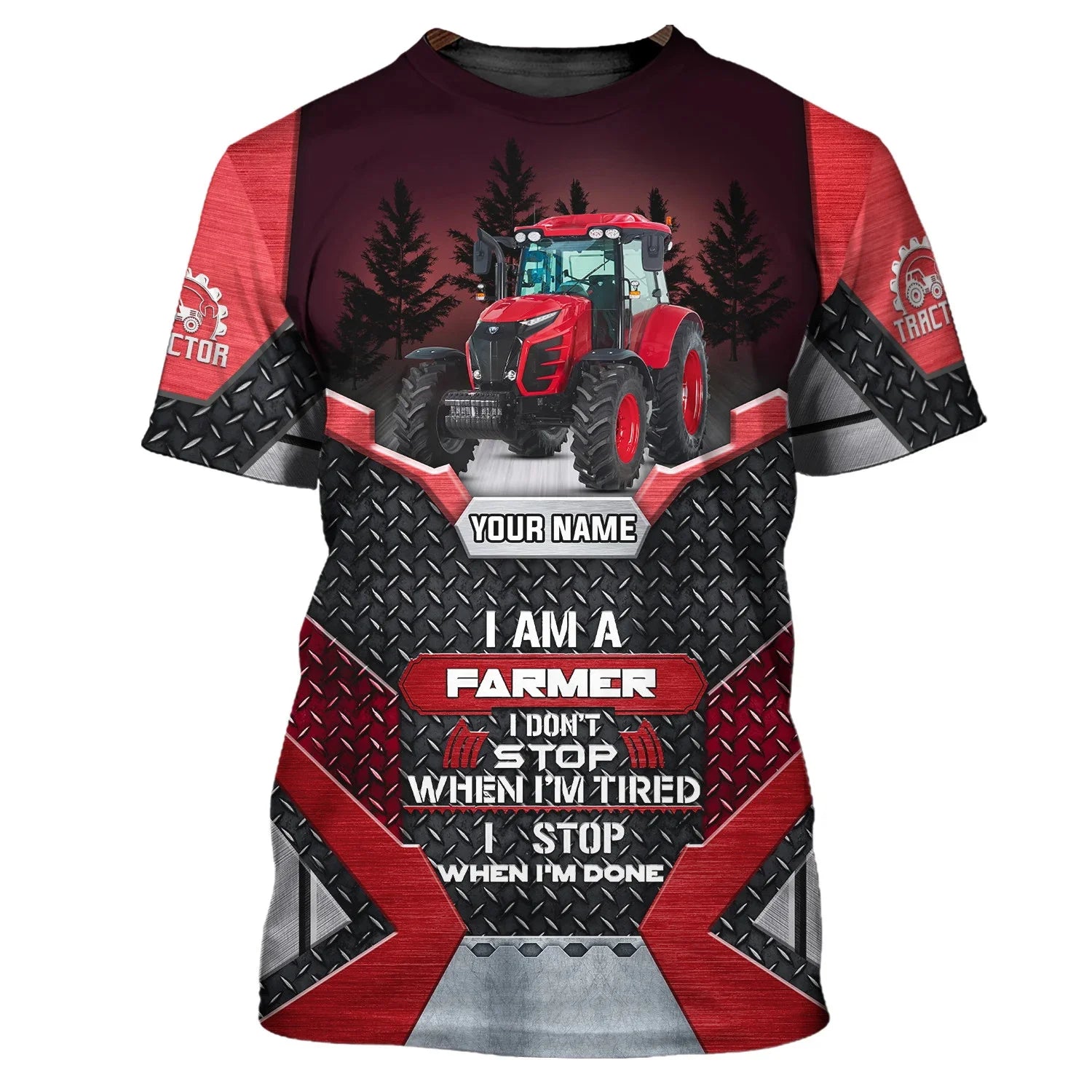 Farm Tractor Pattern 3D Print Summer Men's O-Neck T-shirt Casual Short Sleeve Oversized Pullover Fashion Streetwear Men Clothing