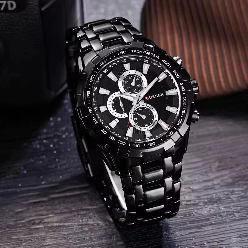 CURREN Fashion large dial leisure business watch Men's quartz waterproof wristwatch  Quartz Male Clock