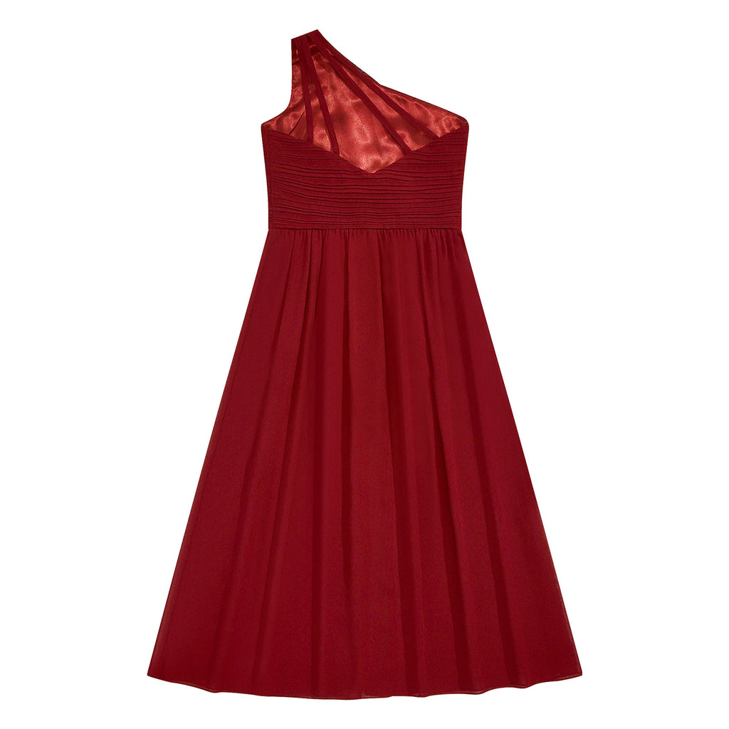 6-16Y Kids Girls Elegant Shiny Beaded Party Dress One Shoulder Ruched Jumpsuit Skirt Princess Wedding Birthday Evening Prom Gown