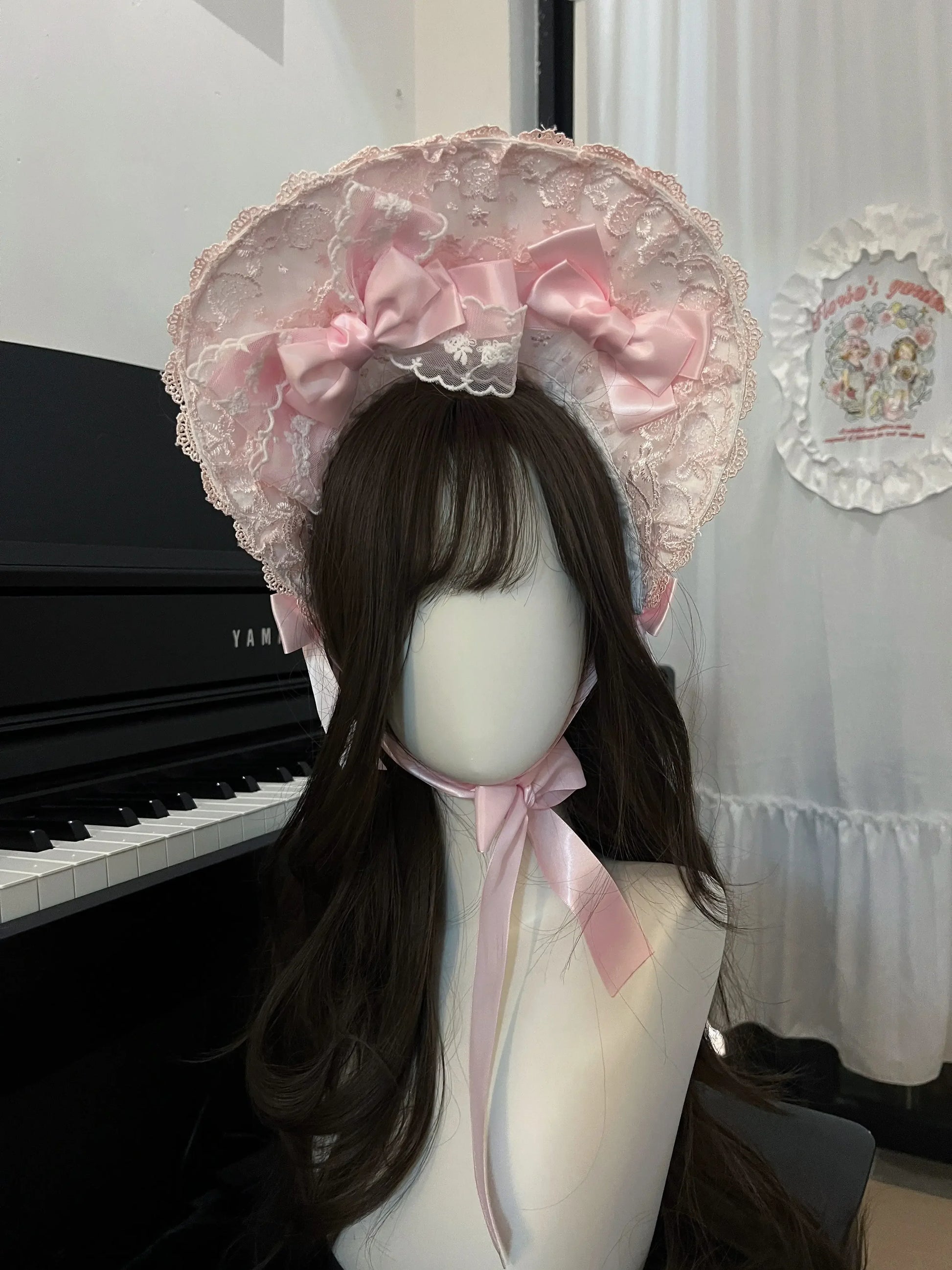 Women's Lolita Pink Dress Jsk Bow Lace Stitching Cute Sweet Girls Suspender Dress Lady Long Sleeve Inner Shirt Y2k Hairpin Cloak