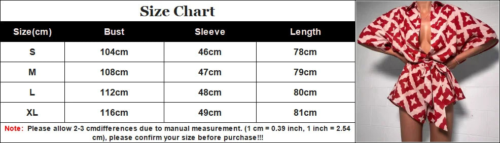 2024 New Autumn Women Loose casual Print Strap Jumpsuit Red Print Bow Tie Turndown Collar Loose Bodysuit Sexy Outfits Streetwear