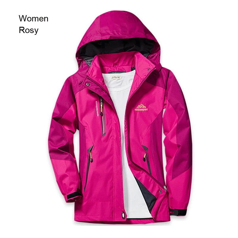 Women Autumn Trekking Jacket Outdoor Hiking Rain Coat Windbreaker Waterproof Hooded Camping Cycling Climbing Warm