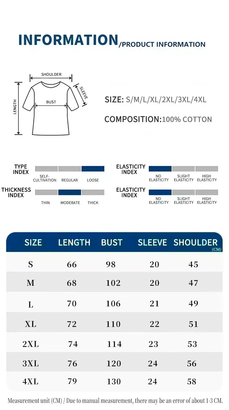 2025 Summer New Ladies Fashion Casual Loose Joker Men's Fashion T-shirt Top 100% Cotton Clothes