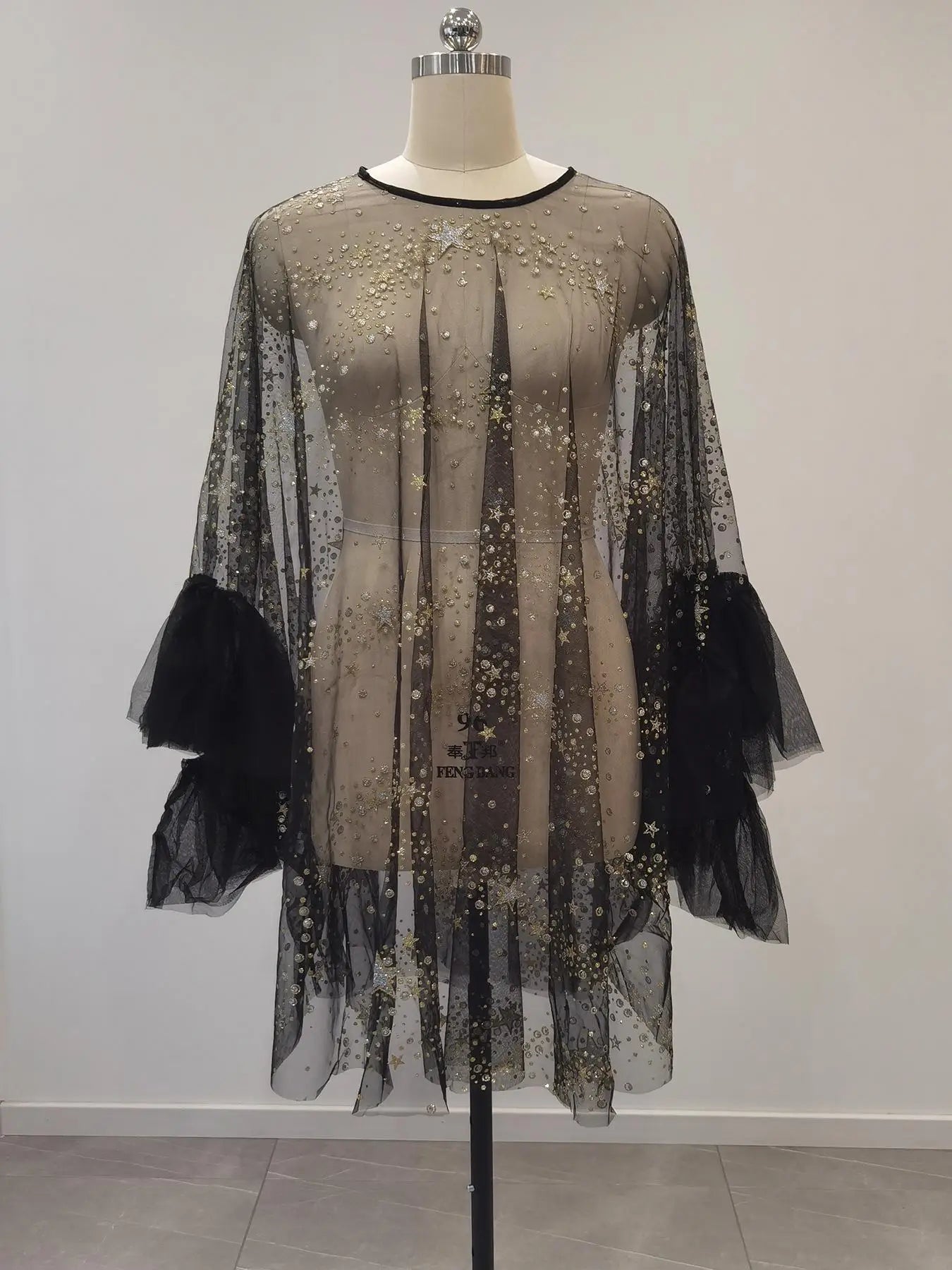 Pregnant Women Mini Dress For Photography Props Solid Color Premama Sequined Stars Photoshoot Dresses Maternity Baby Shower Gown