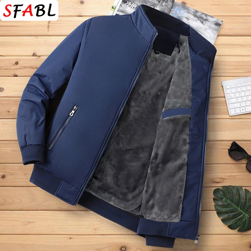 Winter Thick Warm Blazer Jacket Men Fleece Lining Winter Jackets for Men Autumn Office Dress Coat Social Formal Outerwear L-3XL