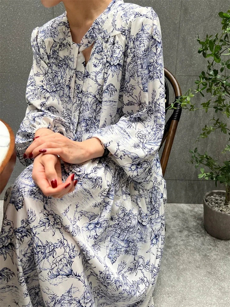 Vestidos Para Mujer Winter Sundress Long Dresses For Women Vintage Dress De Mujer Elegantes Vestido Feminino Traf Official Store