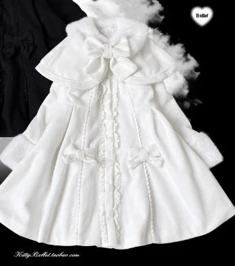Original Japanese Sweet Imitation Woolen Coat Removable Fur Collar 2025 Winter Jacket Love Single-breasted Wool Overcoat Femlae