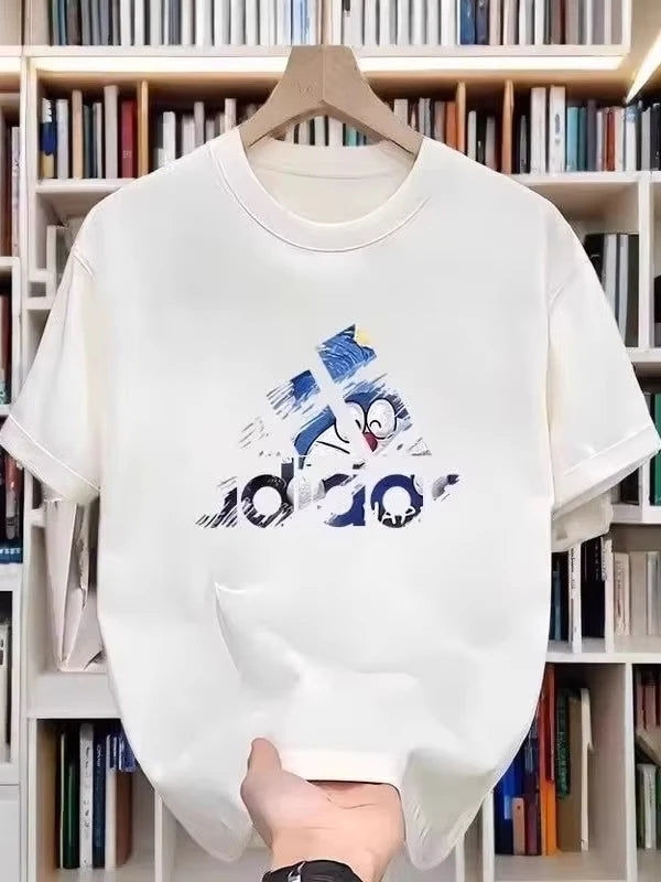 Summer Latest Luxury Brand Y2k Flat Printed Top T-shirt Pure Cotton Summer Light and Thin Large Size Men'sandwomen's Top T-shirt