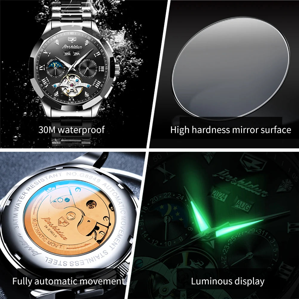 JSDUN Fashion Men Automatic Mechanical Watch High Quality Ceramic Waterproof Wrist Watch Men Top Brand Original Watches for Men