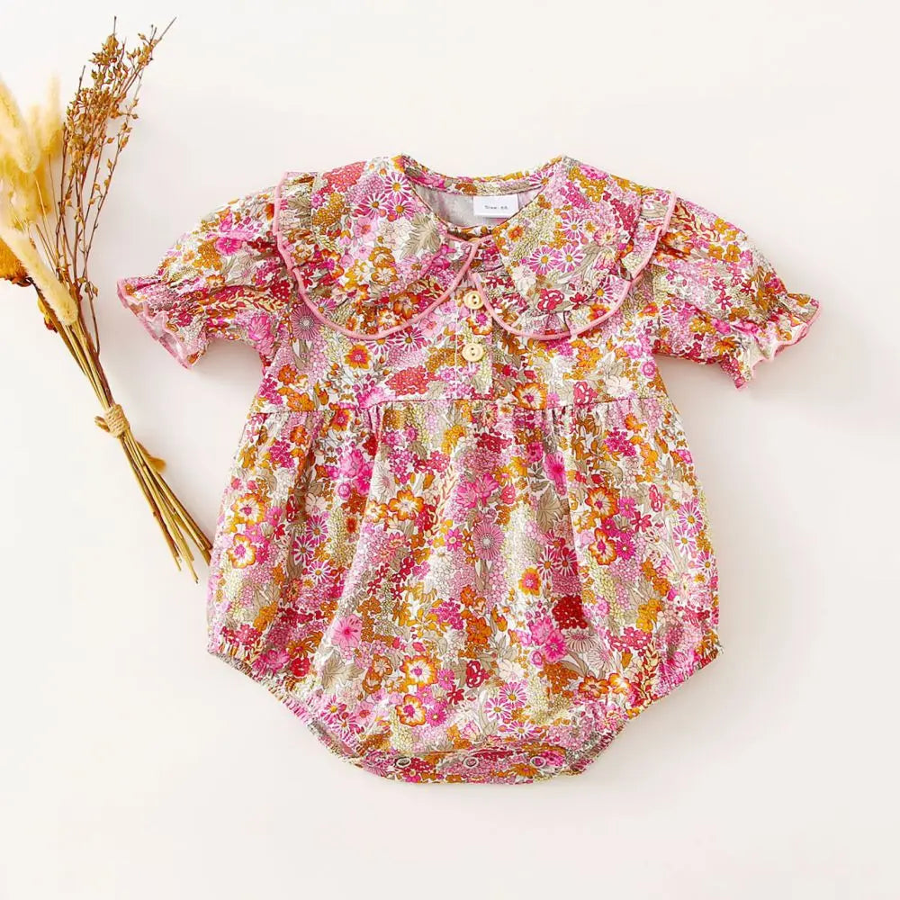 Summer Intant Baby Girl Jumpsuit Linen Cotton Baby Girl One-piece Playsuit Baby Girl Romper