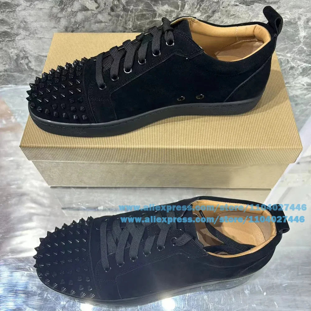 Rivets Sneakers Men's Shoes Novelty Designer Stylish Lace-Up Casual Wear-Resistant Trendy Luxury Handmade Shoe Men's Shoes