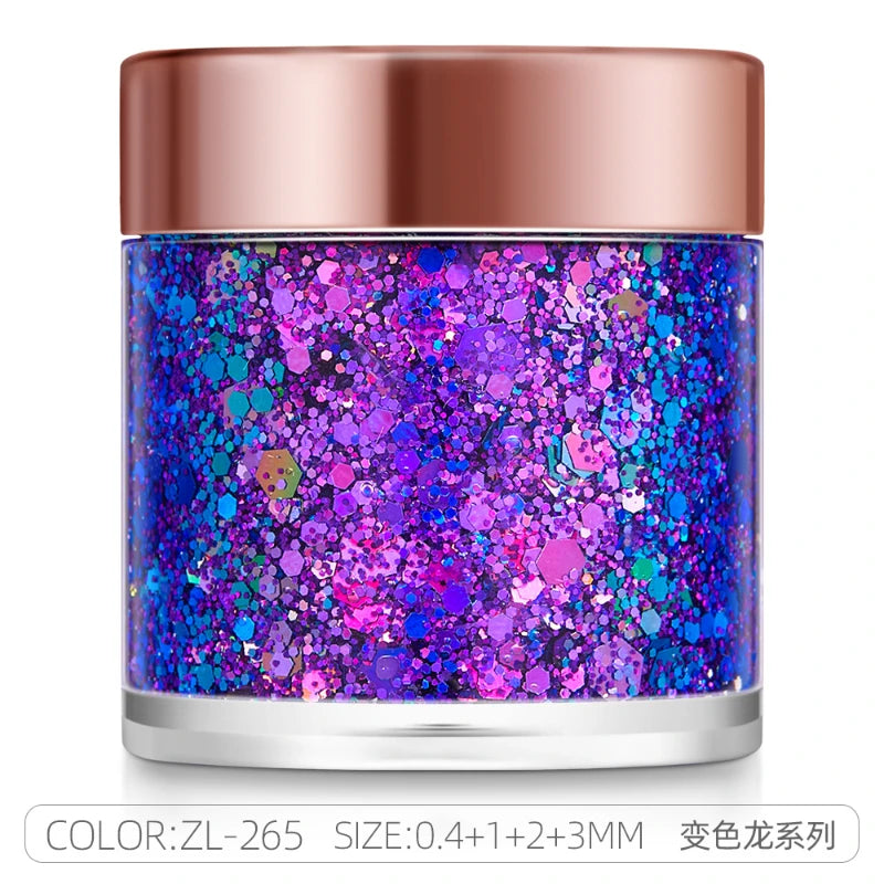 Sequins Body Glitter Gel,Make Up Long Lasting Glitter For Body Face Hair Eyeshadow,Festival Party Carnival Makeup Decorations