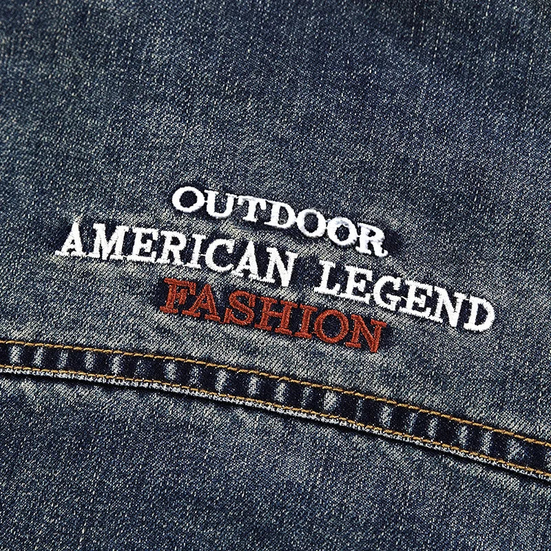 Men's Spring and Autumn New Fashion Lapel Denim Jacket, European and American Casual Single-breasted Denim Jacket, Young Man