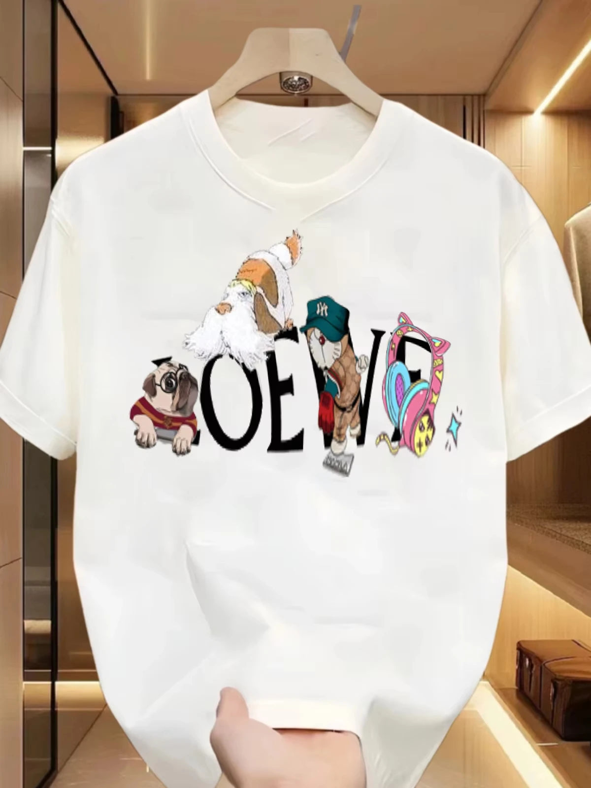 2025 New Trend Heavy Cotton New Short-sleeved T-shirt Young Men's and Women's Ins Trendy Brand Street Loose Top
