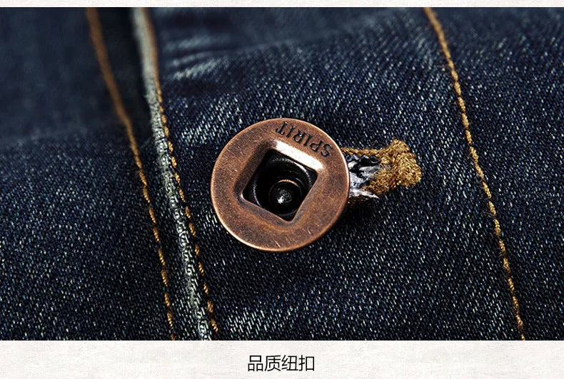 Men's Spring and Autumn New Fashion Lapel Denim Jacket, European and American Casual Single-breasted Denim Jacket, Young Man