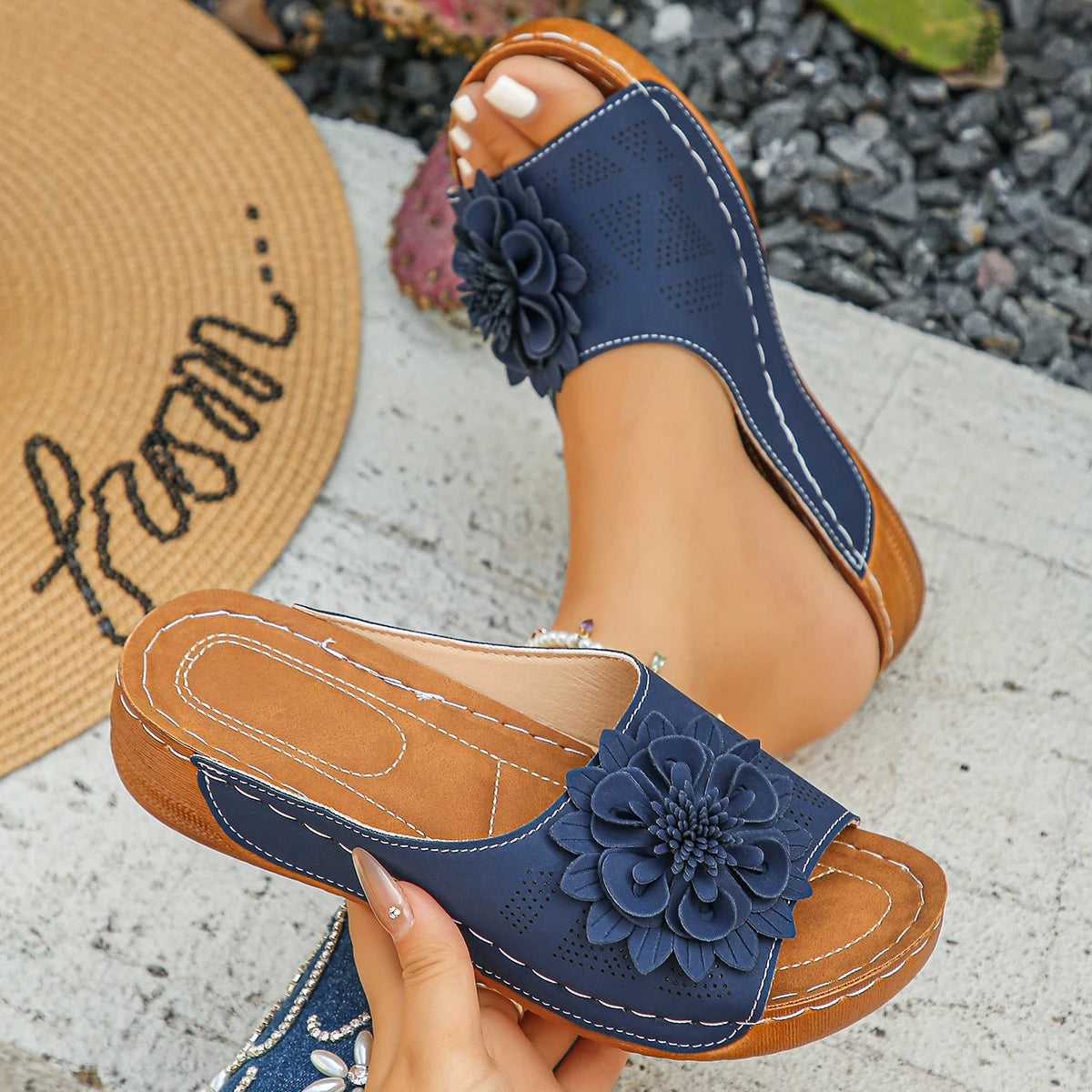 Summer Sandals Women Shoes Non-Slip Walking Shoes Slip On Shoes Woman Wedge Women's Sandals Party Slippers Woman Female Footwear