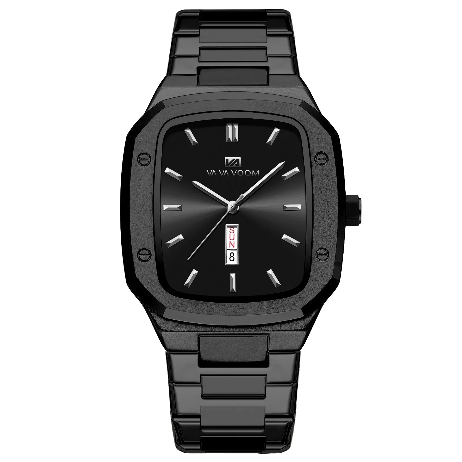 New Men's Watch Fashion Business Calendar Waterproof Stainless Steel Rectangular Male Quartz Clock Watches