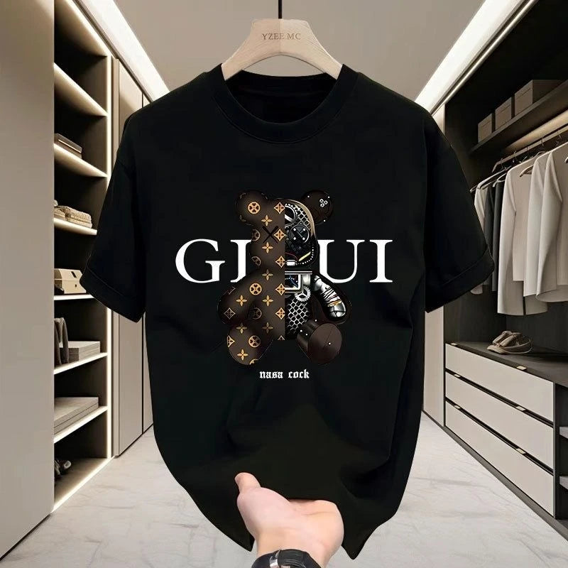 2025 Summer Fashion Short-sleeved Designer Letter Pattern Printing Pure Cotton Loose Casual Short-sleeved T-shirt Clothing