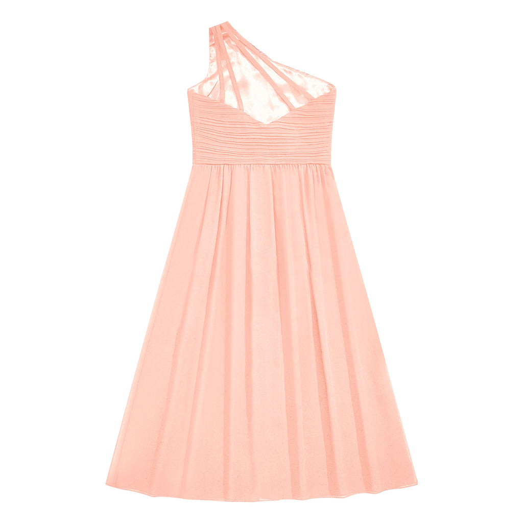 6-16Y Kids Girls Elegant Shiny Beaded Party Dress One Shoulder Ruched Jumpsuit Skirt Princess Wedding Birthday Evening Prom Gown