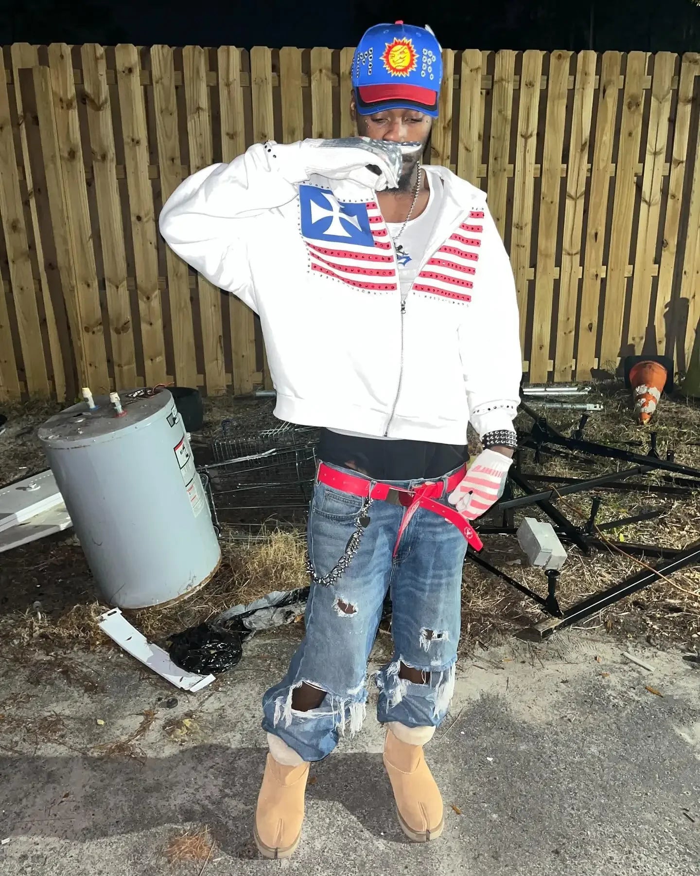 US Fashion Streetwear America Rhinestone Embroidery Zip Up Hoodie Y2k Oversized Loose White Cotton Sweatshirt Couple Y2k Clothes