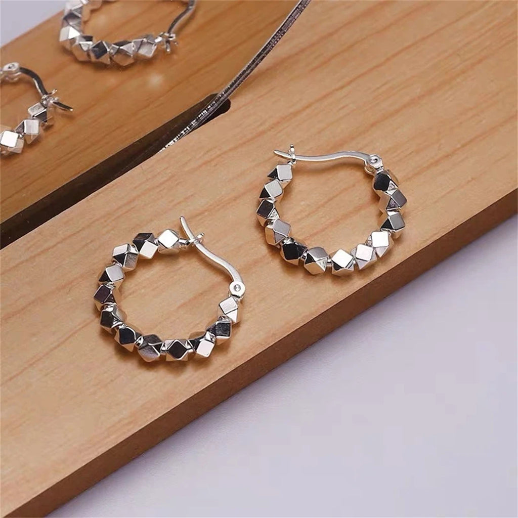 925 Sterling Silver Hot Sale hoop Earrings Simple Light Luxury Temperament Exquisite Hot Semale Sexy Jewelry Gift