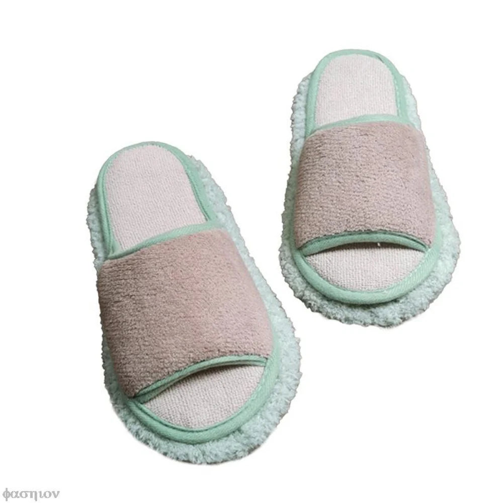 House Floor Detachable Lazy Polishing Cleaning Microfibre Mop Slipper Mopping Shoes Foot Shoes