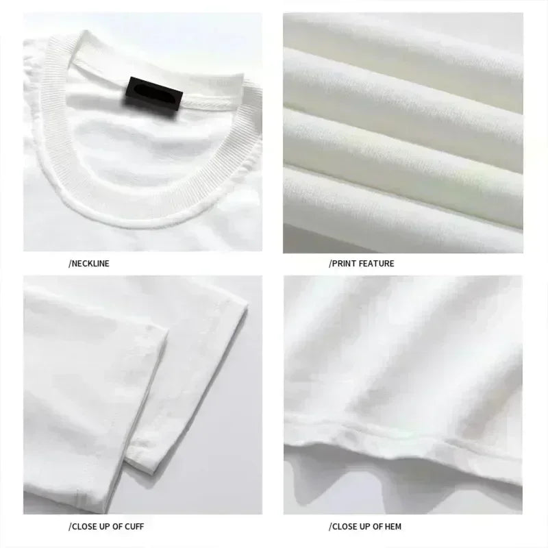 High Quality Round Neck Short-sleeved T-shirt Light Luxury Trendy Brand Letter Printing Versatile Cotton Men's and Women's Top