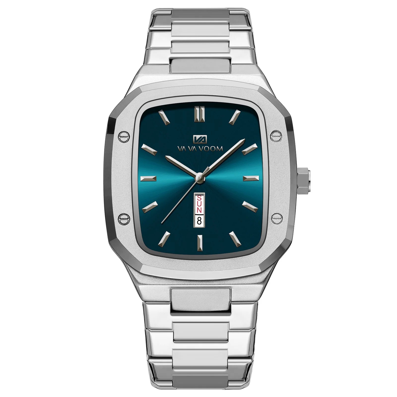 New Men's Watch Fashion Business Calendar Waterproof Stainless Steel Rectangular Male Quartz Clock Watches