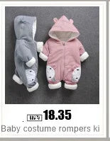 Children Autumn Winter Overall For Infant Down Cotton Thicken Clothes Hooded new born Baby costume Boys Girls Jumpsuit Romper