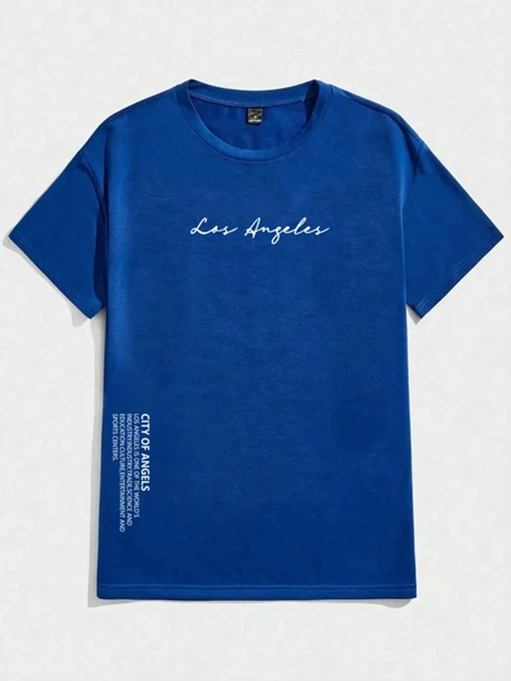 Los Angeles City Of Angels Letter Graphic T-Shirts Men Breathable Tees Summer Cotton Tshirt Hip Hop Oversized T-Shirt 82990