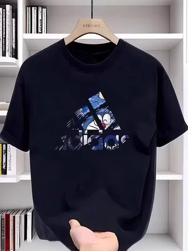 Summer Latest Luxury Brand Y2k Flat Printed Top T-shirt Pure Cotton Summer Light and Thin Large Size Men'sandwomen's Top T-shirt