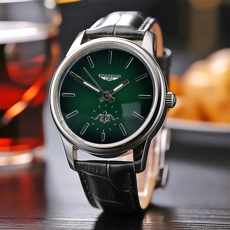 Luxury Business Men's Quartz Watch Waterproof Leather Strap Top Brand Wristwatch Handsome Men's Clock for Business 2025 New