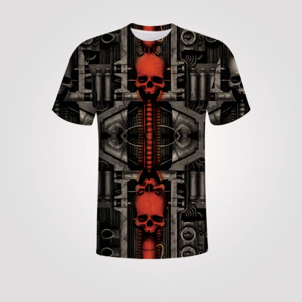 Jeans Jacket 3D Print T-shirts For Men Oversized Short Sleeve Clothing Leather Printing Round Neck Vintage Summer Biker Jacket
