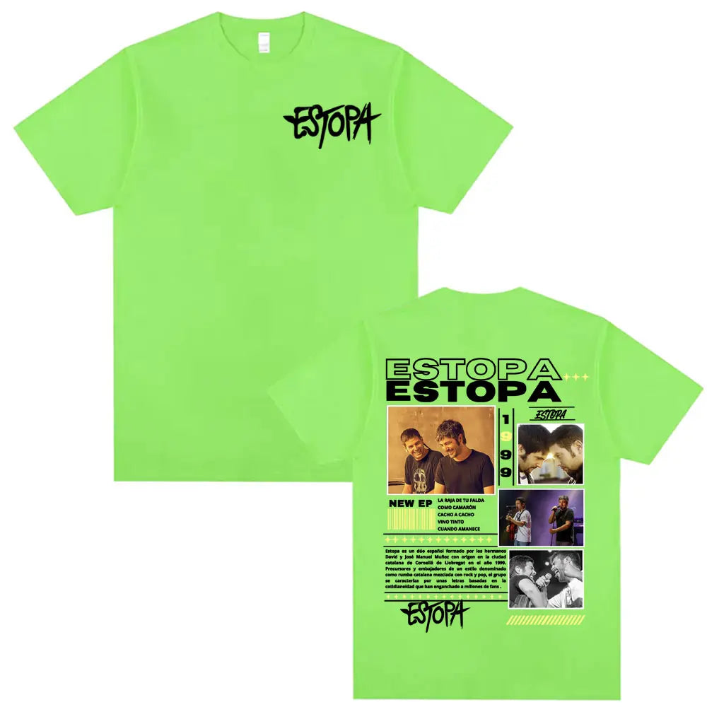 Rapper Estopa 1999 Tour Concert Cover T-shirt Men Women Casual O-Neck High Quality T Shirts Hip Hop Oversized T Shirt Streetwear