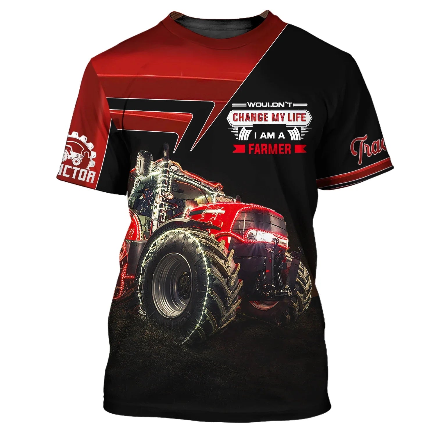 Farm Tractor Pattern 3D Print Summer Men's O-Neck T-shirt Casual Short Sleeve Oversized Pullover Fashion Streetwear Men Clothing