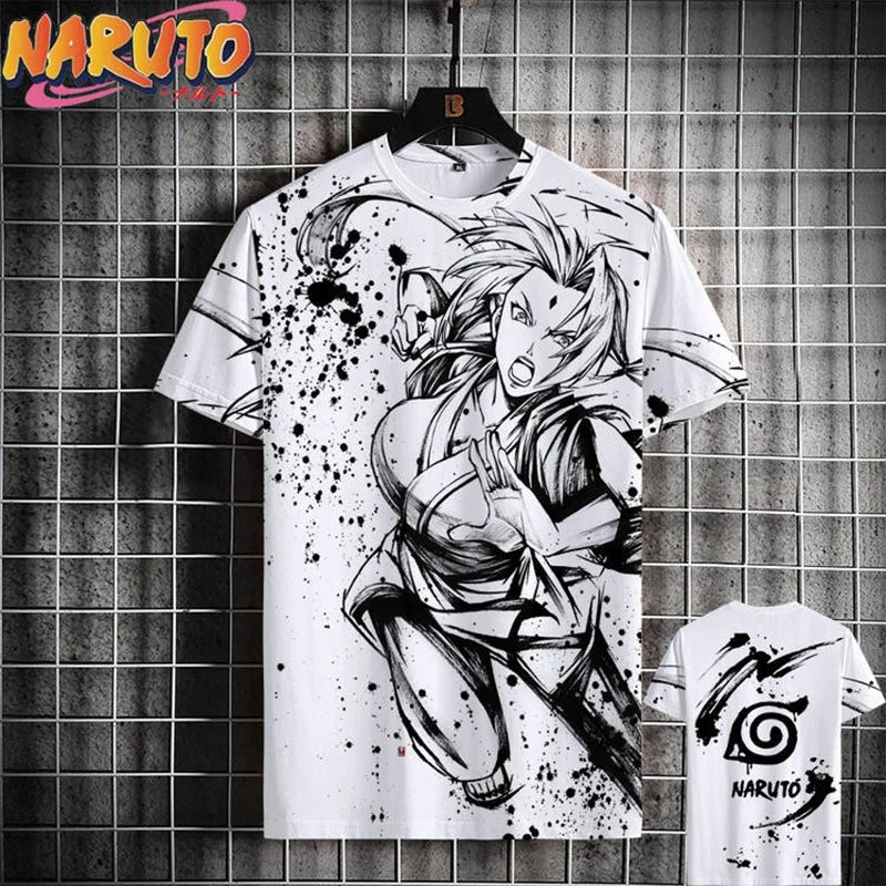 MINISO Summer Men's T Shirt Japanese Anime 3D Prints Casual Short Sleeve Tees Street Oversized Clothing Fashion Cartoon T-Shirts