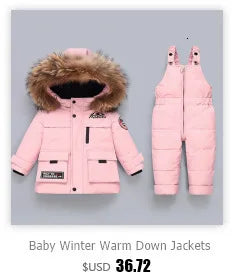 Children Autumn Winter Overall For Infant Down Cotton Thicken Clothes Hooded new born Baby costume Boys Girls Jumpsuit Romper