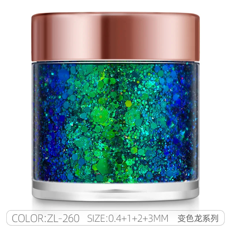 Sequins Body Glitter Gel,Make Up Long Lasting Glitter For Body Face Hair Eyeshadow,Festival Party Carnival Makeup Decorations